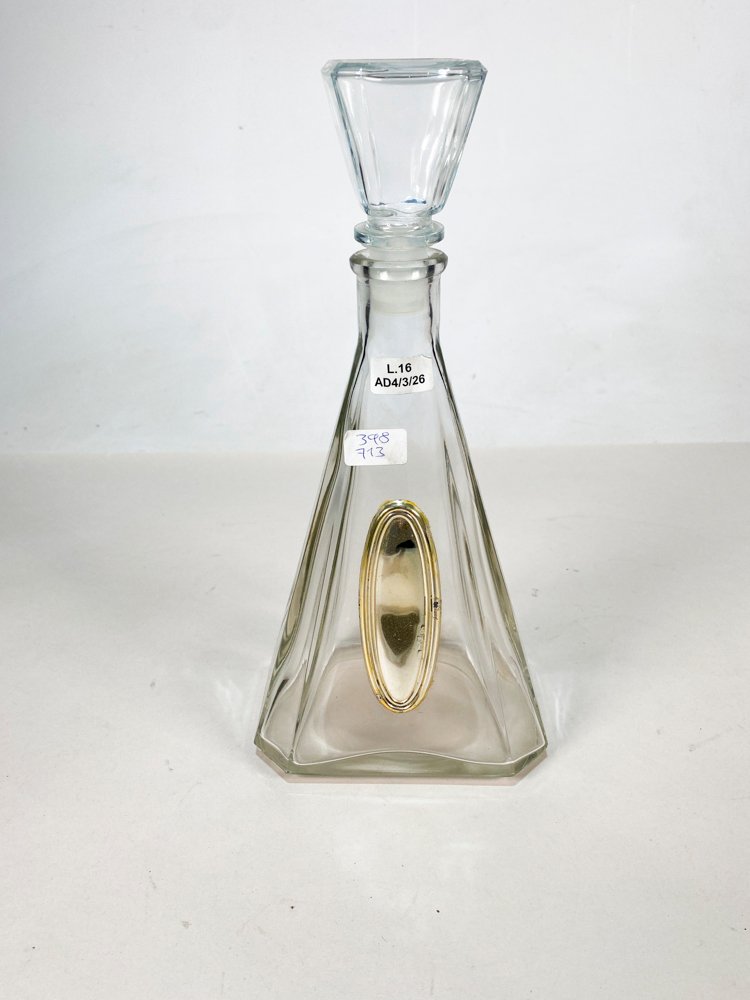Botella de vidrio con etiqueta dorada y anillo - imagen 3