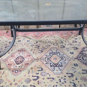 Juego de Jardín: Mesa Rectangular con Tapa de Vidrio y Sillas Apilables con Almohadones Rayados - imagen 12