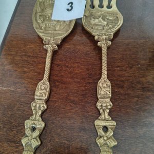 Cuchara, Tenedor, Cascanueces y Campanita de Bronce para Decoración - imagen 2