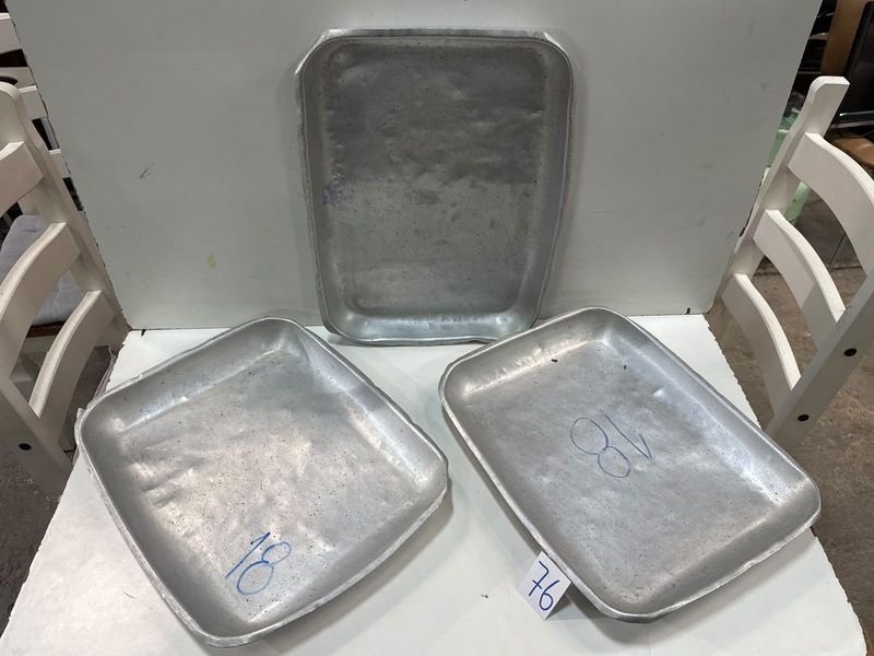 Set de 3 Asaderas Rectangulares de Aluminio