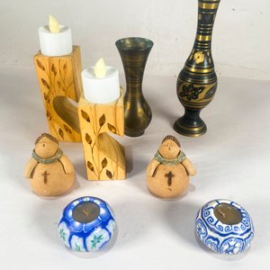 Lote de Floreros, Adornos y Portavelas Variados - imagen 2
