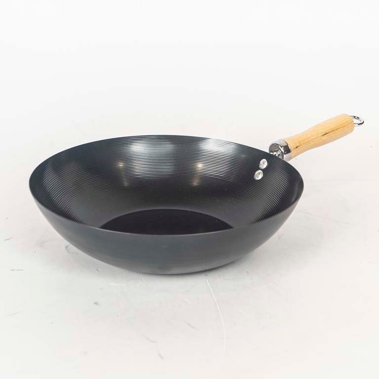 Wok de Metal con Mango de Madera - 30 cm