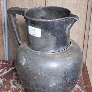 Juego de Jarra Antigua, Hielera y Cafetera Plateada - imagen 3