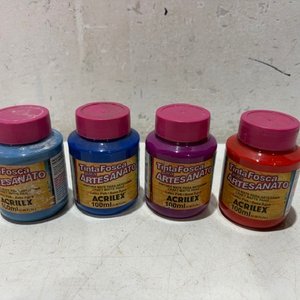 Lote anterior: 4 Pinturas Acrílicas Artesanato Acrilex 100ml