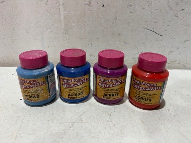 4 Pinturas Acrílicas Artesanato Acrilex 100ml