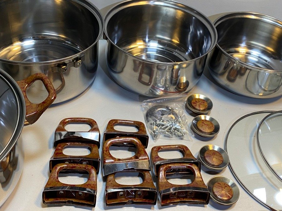 Juego de batería de 5 ollas con tapas de cristal y respirador ac inoxidable - imagen 5