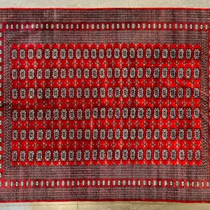 Alfombra Boukara Roja con Dibujos Geométricos - 298 x 225 cm - imagen 1