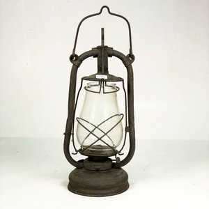 Farol a Kerosene Antiguo de Chapa Gris - 38 cm - imagen 2