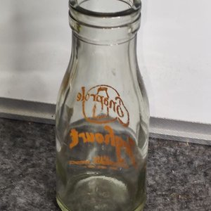 Botella Antigua de Yoghourt Conaprole Vidrio Transparente - imagen 3