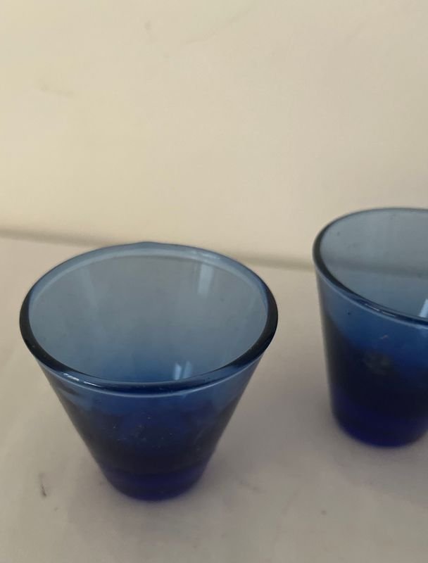 Vasos de cristal azul - imagen 4