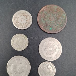 Lote siguiente: Lote de 6 Monedas Antiguas de Uruguay, Año 1909