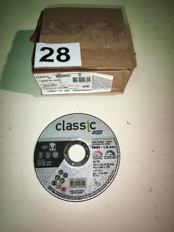 25 Discos de Corte Classic 4.5" para Amoladora