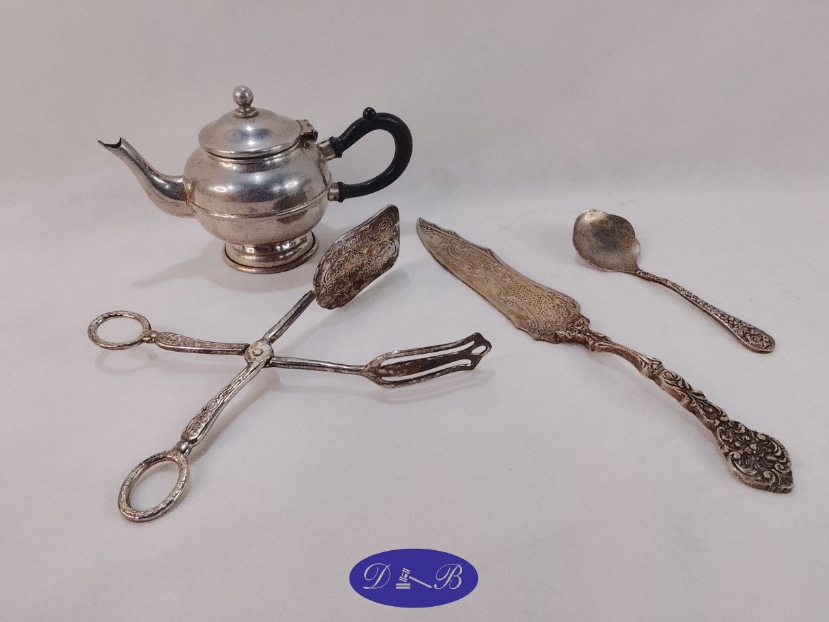 Juego de 4 piezas de metal plateado para repostería