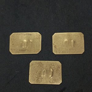 Lote de 3 Fichas de Esquila de Bronce con Valor 10 - imagen 3