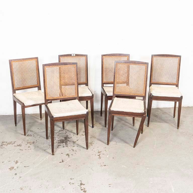 Lote anterior: Sillas americanas con respaldo esterillados y asientos desmontables en crochet