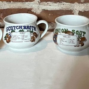 Set de 4 Tazones Antiguos para Sopa de Loza con Recetas - imagen 3