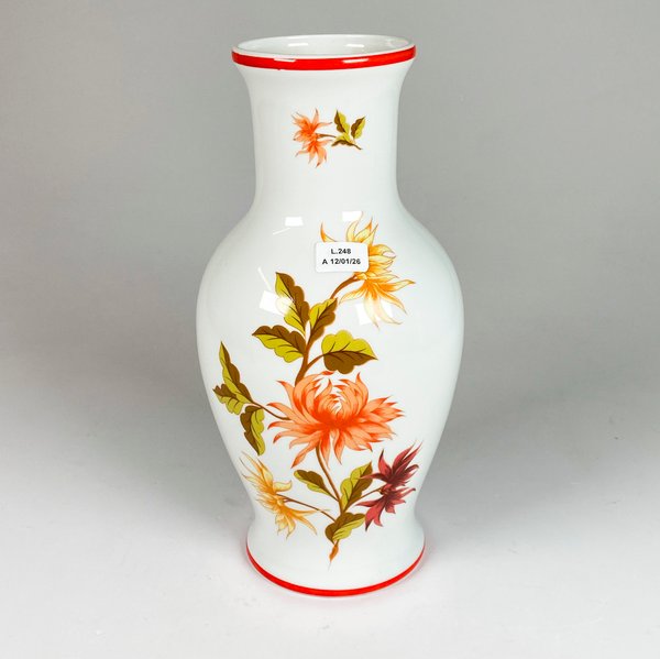 Florero de porcelana húngara decorado, altura 22 cm - imagen 1