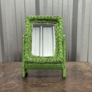 Espejo Decorativo con Marco de Mimbre Verde - imagen 5