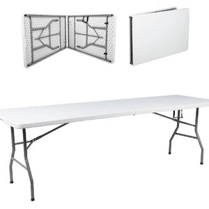 Mesa Plegable Blanca de PVC para Exterior con Estructura Metálica - imagen 1