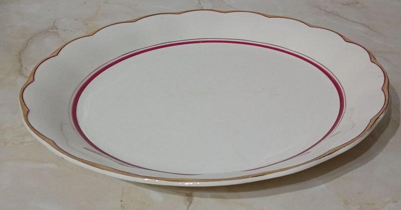 Fuente redonda de porcelana INGLESA, CREAMPETAL GRINDLEY - imagen 2
