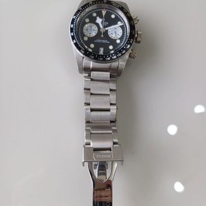 Reloj Tudor Réplica Acero Inoxidable Cronógrafo Esfera Negra Bisel Taquímetro - imagen 3