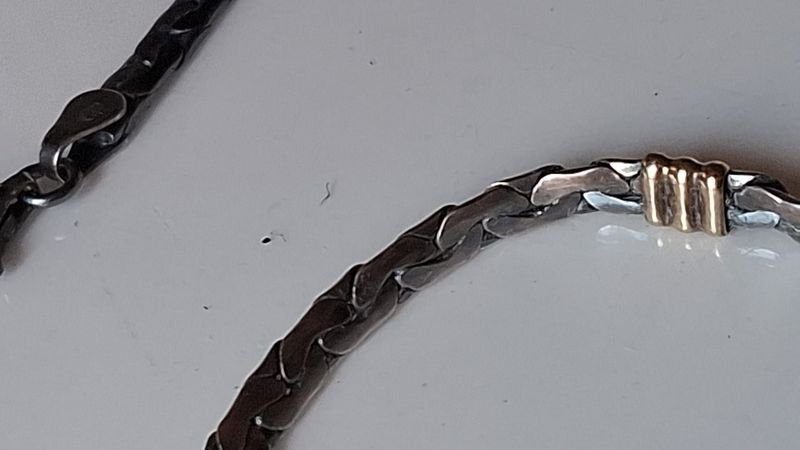 Cadena de plata con anillos larga - imagen 2