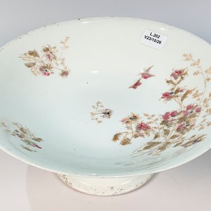Plato de Porcelana Limoges con Pie Central para Masas, Decoración Floral - imagen 3