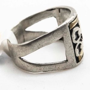 Anillo Doble Plata y Oro con Detalle - imagen 2