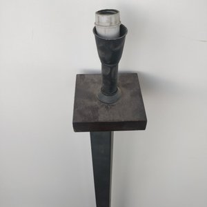 Lámpara de Pie Metálica y Madera con Detalles a Reparar - imagen 3