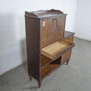 Mueble Secretaire Francés Antiguo con Puertas y Cajón - imagen 3