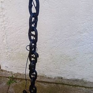 Lámpara de Pie Artesanal con Cadena de Barco Negra - imagen 5