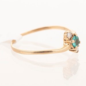 Anillo Oro 18k con Esmeralda y Brillantes - imagen 2