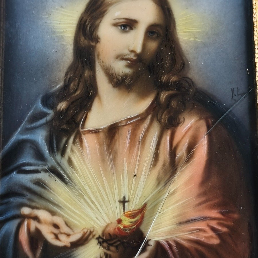 Miniatura pintada a mano del Sagrado Corazón - imagen 9