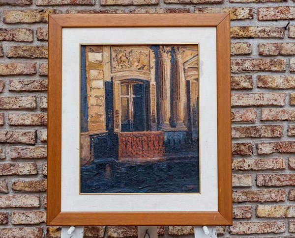 Óleo "Balcón de Ciudad Vieja" por Sergio Curto (40x50 cm)