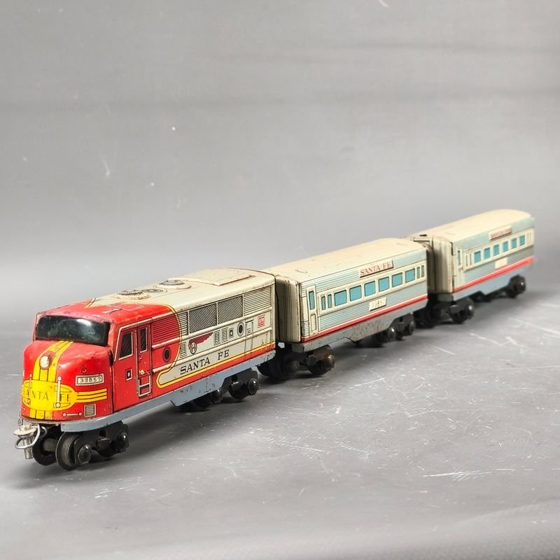 Locomotora y vagones SANTA FÉ en chapa, de procedencia japonesa - imagen 3