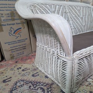 Sofá de Ratán Blanco para Dos Cuerpos - imagen 3
