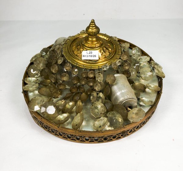 Plafon de Techo Vintage en Bronce con Cristales Facetados - imagen 1