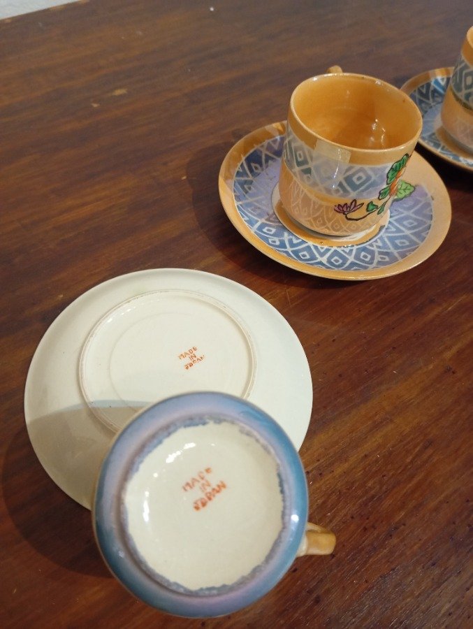 Platos y Tazas de Porcelana Japonesa Colorida - imagen 4