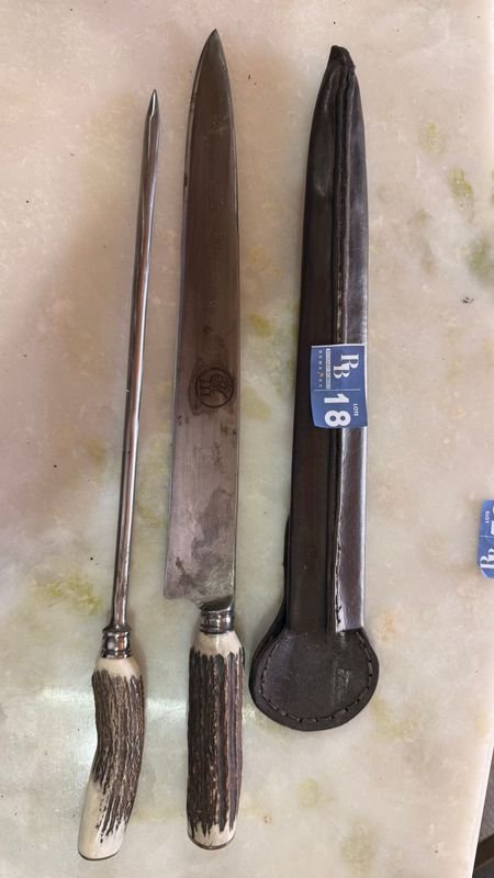 Cuchillo Artesanal y Silla con Cabo de Guampa y Vaina - imagen 2