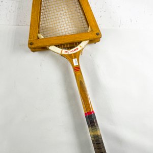 Raqueta de Tenis Dunlop Antigua con Prensa de Madera - imagen 2
