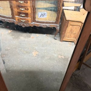 Puerta de Ropero Antigua de Roble con Espejo Biselado - imagen 1