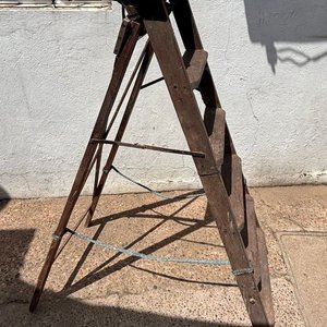 Escalera de Tijera de Madera Antigua - imagen 4