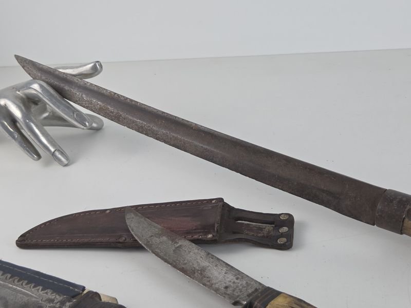 Cuchillos antiguos con hojas de acero carbono - Solingen sellado - imagen 4
