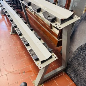 Rack de Mancuernas de Dos Niveles, Estructura Metálica Gris - imagen 2