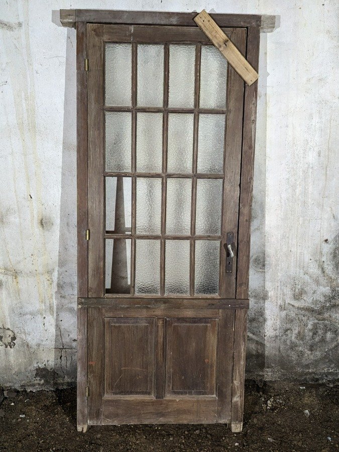 Puerta antigua de tablero con diseño tipo colonial - imagen 7