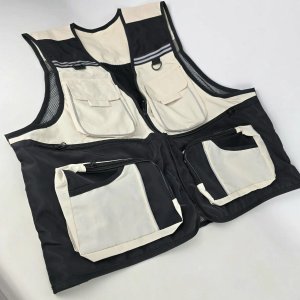 Chaleco de Pesca Talle XXXL Negro y Beige con Múltiples Bolsillos - imagen 1