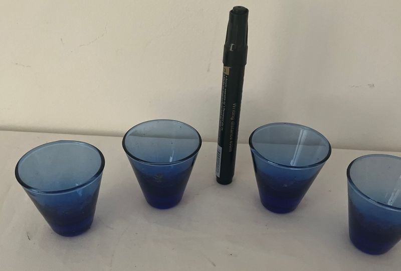 Vasos de cristal azul - imagen 6