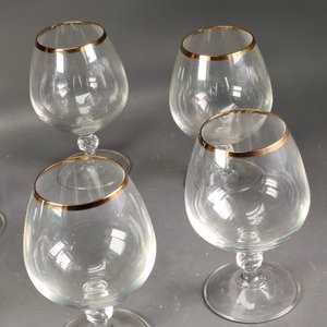 Seis Copas de Cristal para Cognac con Borde Dorado - imagen 7