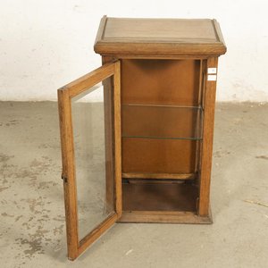Vitrina Antigua de Roble con Puerta y Laterales Biselados - imagen 2