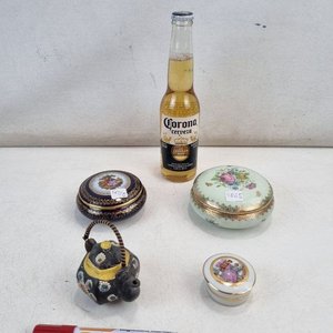 Conjunto de 4 Piezas: Alhajeros y Mini Tetera Decorativa en Porcelana Limoges y Tsuji - imagen 2